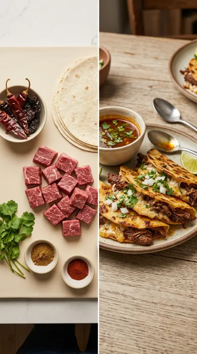Easy Cheesy Birria Tacos at Home - ready to serve