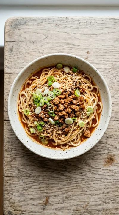 Spicy Dan Dan Noodles – Quick Sichuan‑Style Dinner - cooking process