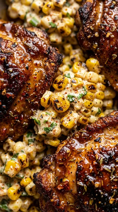 Hot Honey Street Corn Chicken - ingredients preparation
