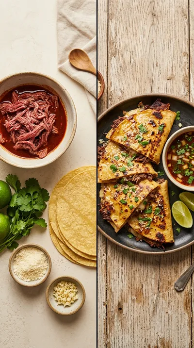 Garlic Parmesan Birria Quesadillas - ready to serve