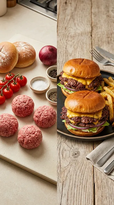 Crispy Classic Smash Burgers - ready to serve