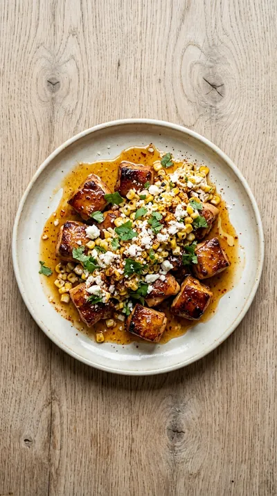 Hot Honey Street Corn Chicken - cooking process