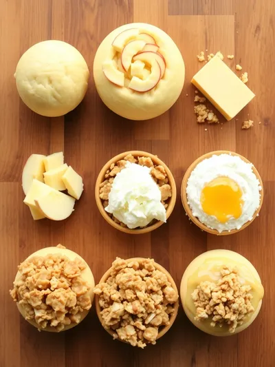 Apple Cheesecake Buns with Crumble Topping - ingredients preparation