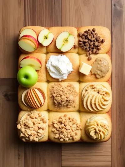 Apple Cheesecake Buns with Crumble Topping - ingredients preparation