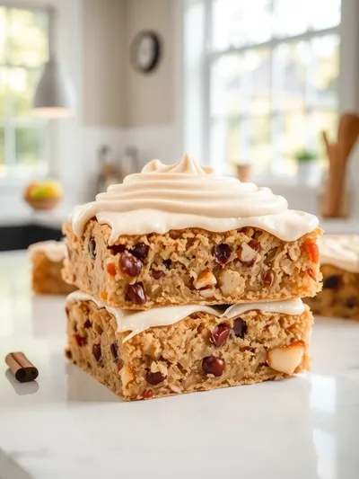 Apple Cinnamon Blondies with Maple Cream Cheese Frosting
