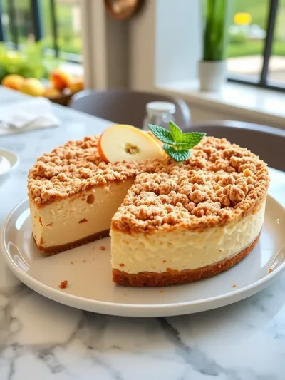Apple Crumble Cheesecake - cooking process