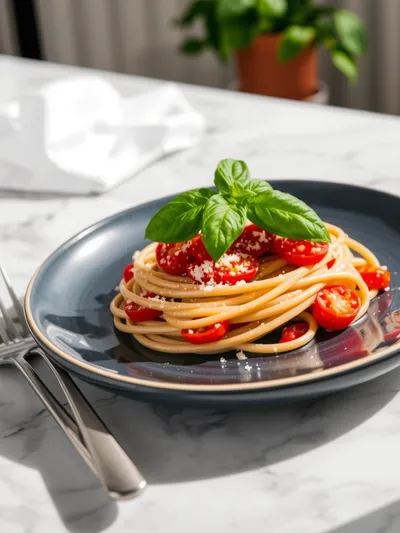 Asparagus Tomato Pasta – Easy Fresh Pasta Recipe - ready to serve