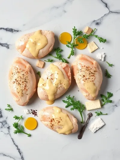 Baked Caesar Chicken - ingredients preparation