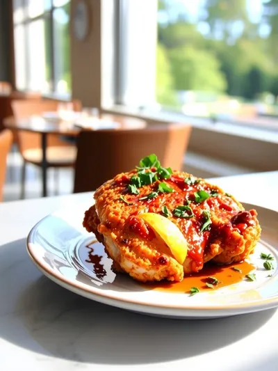 Baked Crunchy Hot Honey Chicken - ready to serve