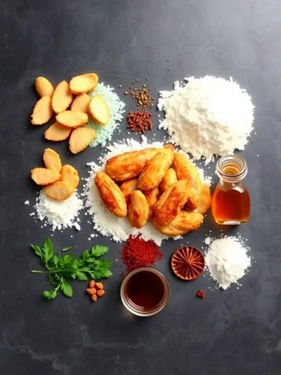 Baked Crunchy Hot Honey Chicken - ingredients preparation