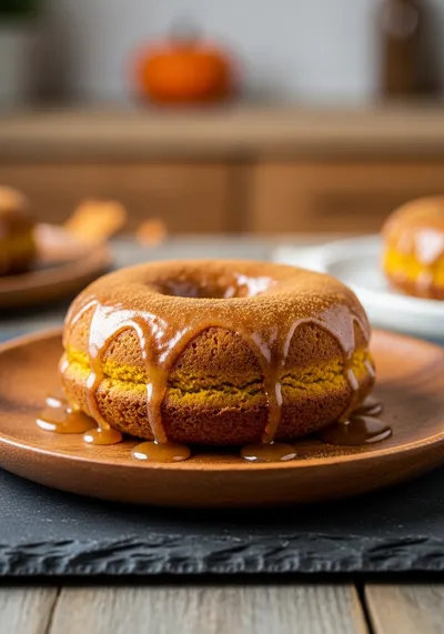 Baked Pumpkin Donuts With Maple Glaze