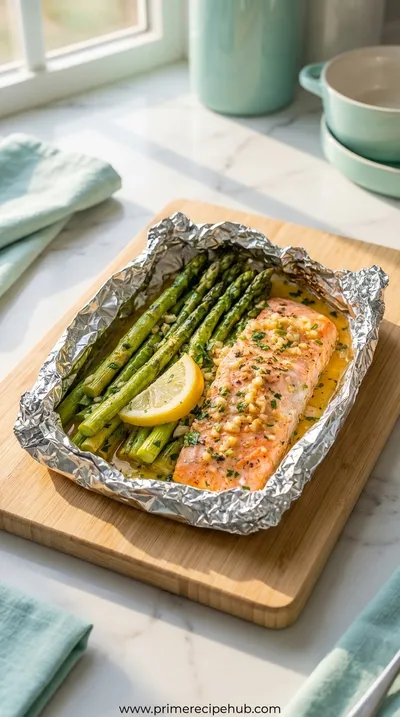 Baked Salmon in Foil Packs with Asparagus