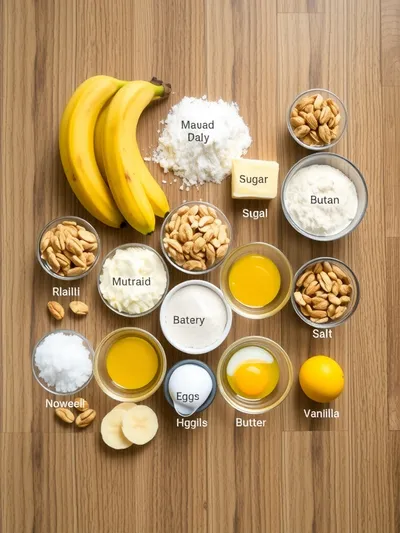 Ultimate Moist Banana Bread - ingredients preparation