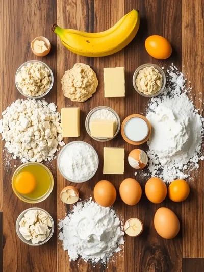 Best Ever Classic Moist Banana Bread - ingredients preparation