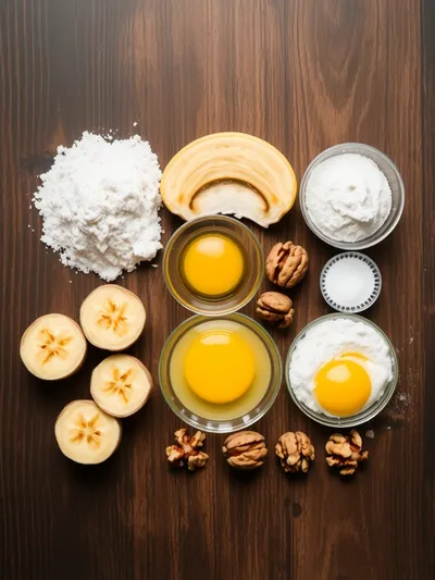 Quick & Easy Super Moist Banana Bread - ingredients preparation