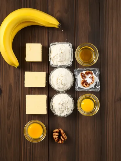Janet's Rich Banana Bread - ingredients preparation