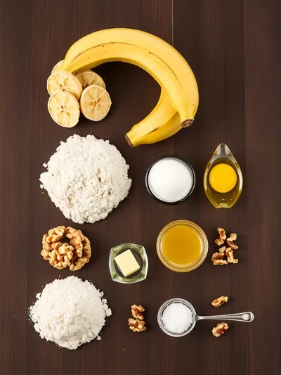 One Bowl Banana Bread - ingredients preparation