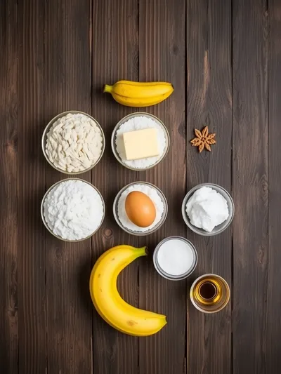 Banana Bread Muffins Recipe - ingredients preparation