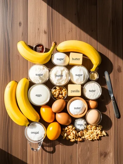 Super Moist Banana Bread - ingredients preparation