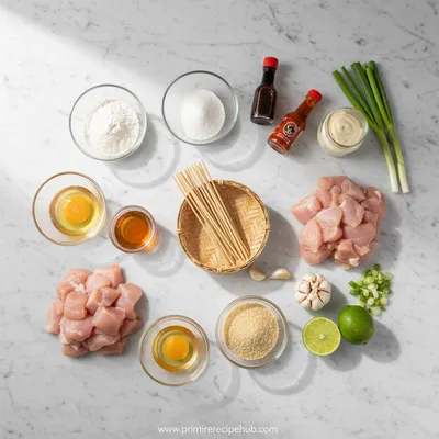 Bang Bang Chicken Kabobs - cooking process