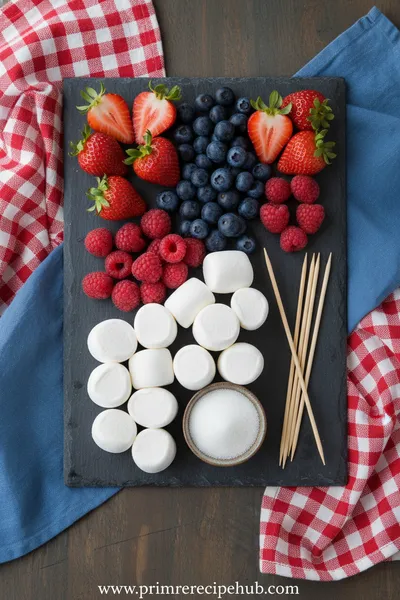 Berry Marshmallow Kabobs – Patriotic Campfire Treat - cooking process