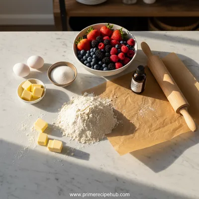Homemade Berry Turnovers - ingredients preparation