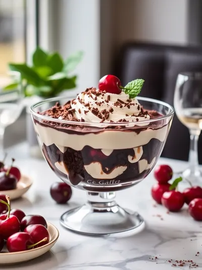 Black Forest Chocolate Cherry Trifle - cooking process