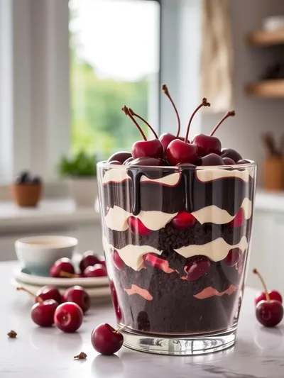 Black Forest Chocolate Cherry Trifle