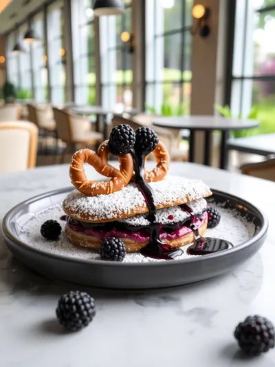 Blackberry Pretzel Dessert - ready to serve