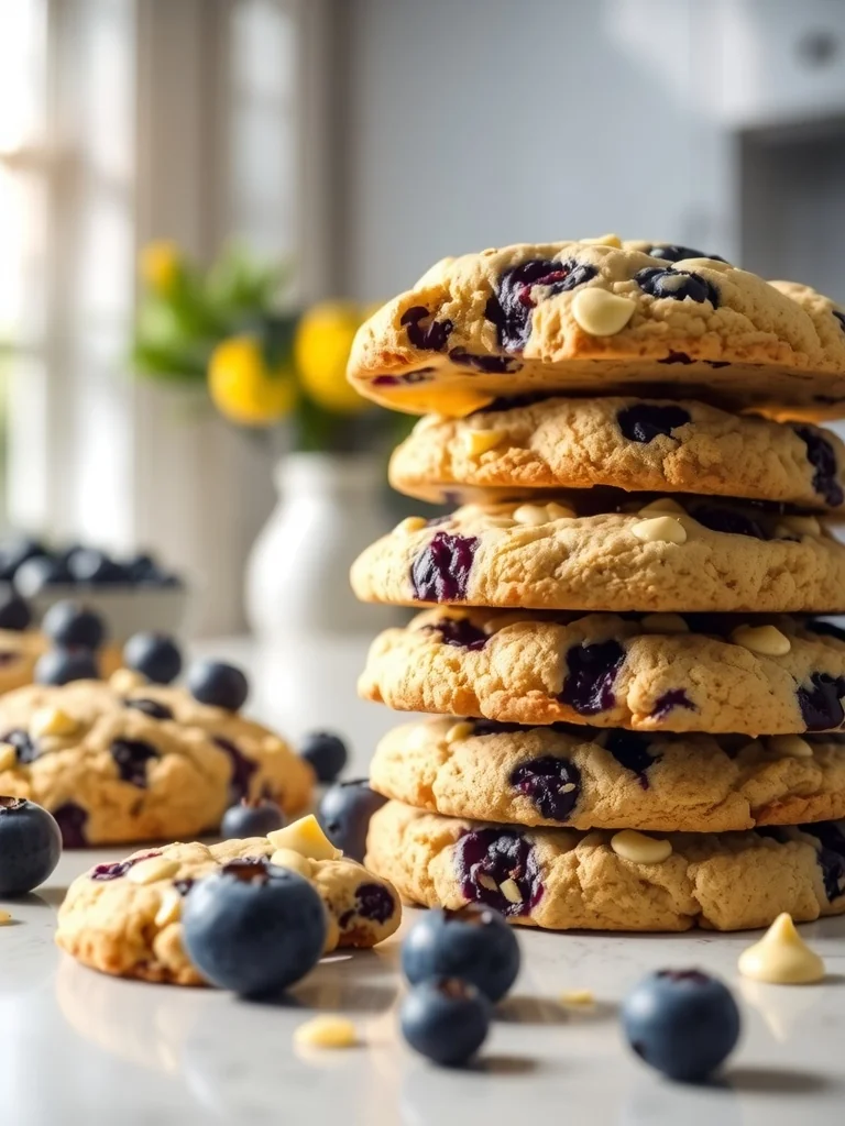 Blueberry Lemon White Chocolate Chip Cookies