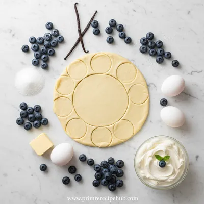 Blueberry Pastry Rings with Vanilla Cream Filling - cooking process