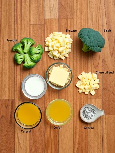 Broccoli Potato Cheese Soup - ingredients preparation