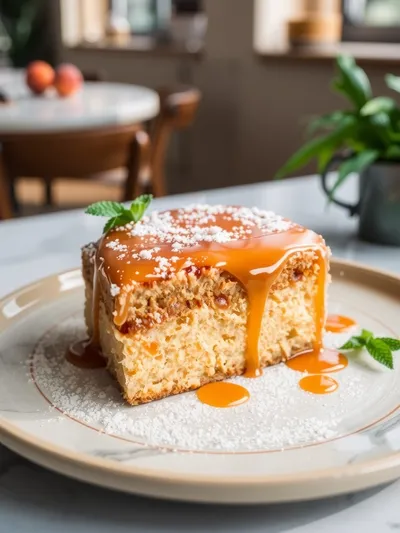Brown Sugar Peach Cake - cooking process
