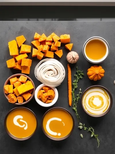 Butternut Squash Soup – Rich & Creamy - ingredients preparation