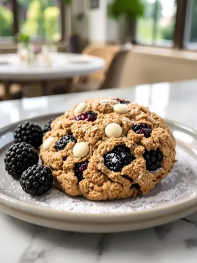 Buttery Blackberry Oatmeal Cookies With White Chocolate - cooking process