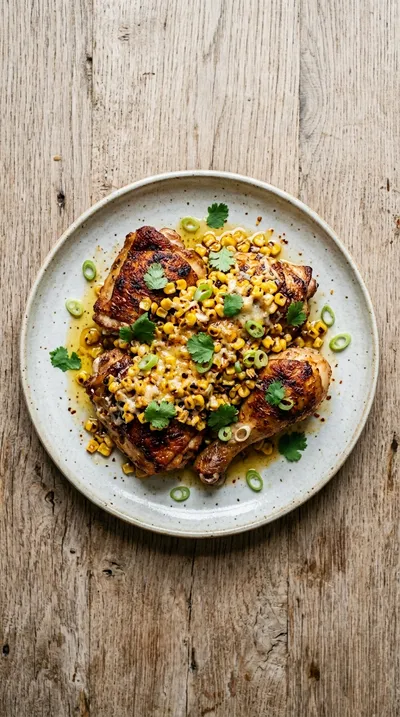 Garlic Parmesan Street Corn Chicken - cooking process