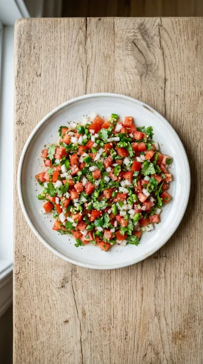Fresh Authentic Pico De Gallo - cooking process