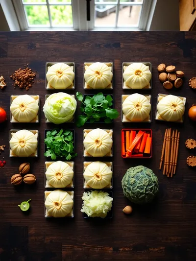 Cabbage Dumplings – High-Protein, 38g Protein, 335 Calories - ingredients preparation