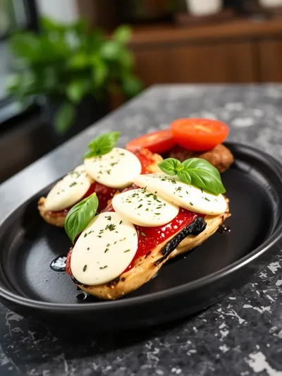 30-Minute One Pan Caprese Chicken - cooking process