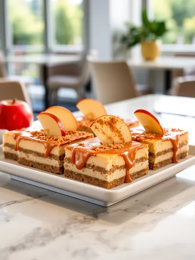 Caramel Apple Cheesecake Bars - cooking process