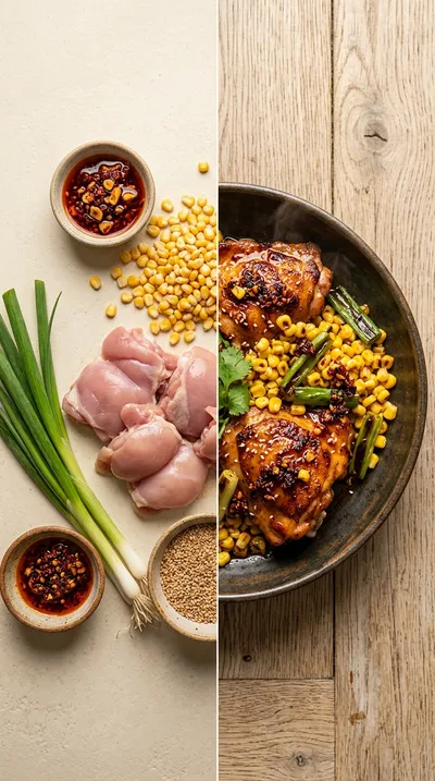 Chili Crisp Street Corn Chicken - ready to serve