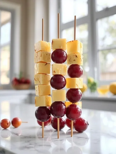 Cheese and Grape Skewers