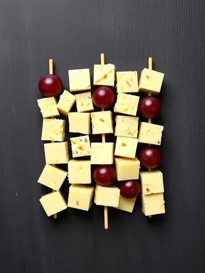 Cheese and Grape Skewers - ingredients preparation
