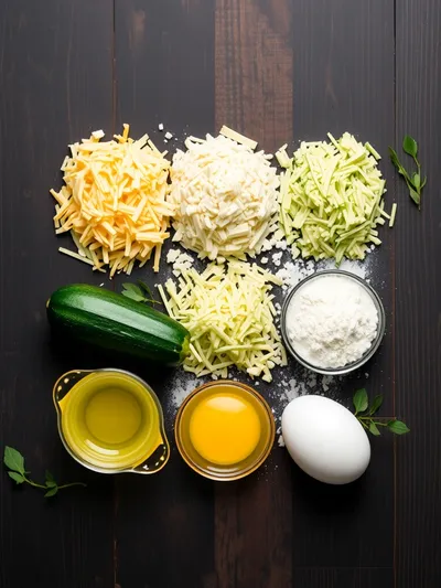 One Bowl Cheesy Zucchini Bread - ingredients preparation