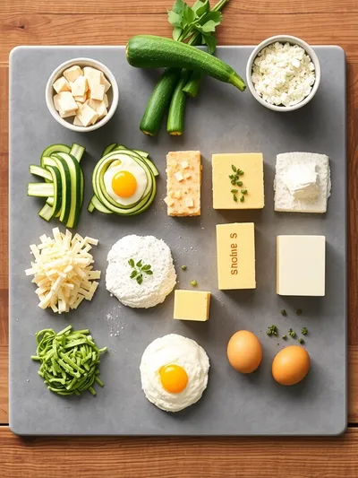 Cheesy Zucchini Breadsticks - ingredients preparation
