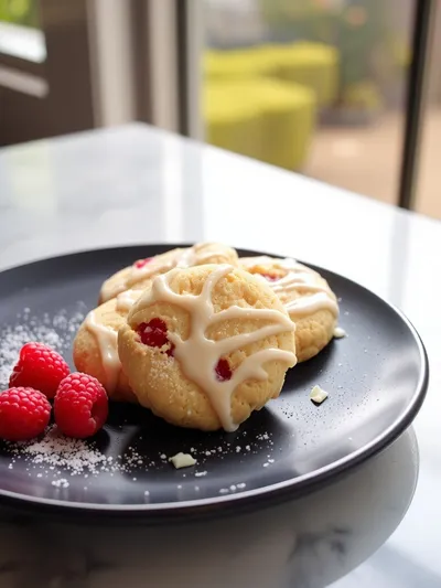 Chewy Lemon Raspberry Cookies - ready to serve