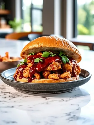 Chicken Chopped Sandwich with Alabama BBQ Sauce - cooking process