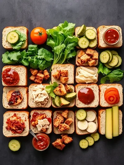 Chicken Chopped Sandwich with Alabama BBQ Sauce - ingredients preparation