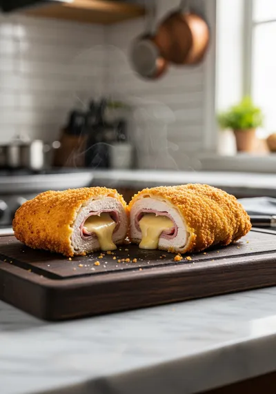 Crispy Chicken Cordon Bleu with Dijon Sauce