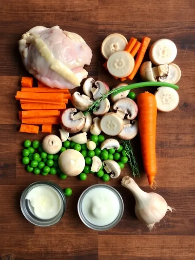 Chicken Fricassee – Quick French Chicken Stew - ingredients preparation